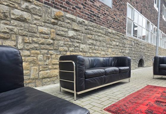 Image 1 of Zanotta Onda Set Zitgroep Bank Fauteuils Lederen Suite Jaren 70 80 Vintage