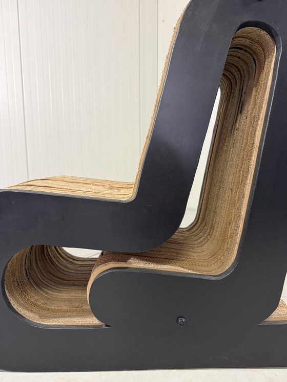 Image 1 of Unieke design lounge stoel karton & multiplex 1990's
