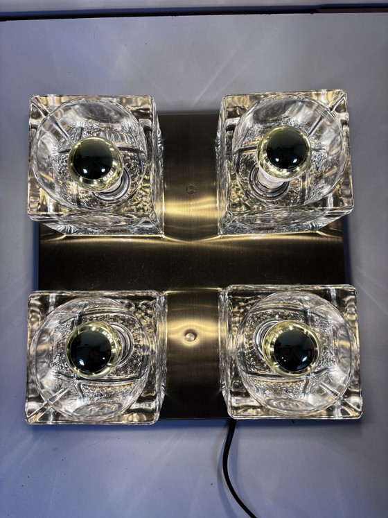 Lampada da Soffitto e Parete Vintage Peill & Putzler "Ice Cube" 1970 – Plafoniere, Glass (photo 3 of 13)
