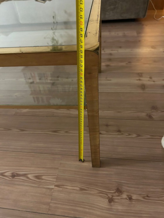 Image 1 of Hollywood Regency style coffee table in glass and gold