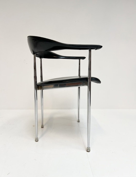 Image 1 of Set of 6 P40 chairs by Giancarlo Vegni for Fasem, 1980s
