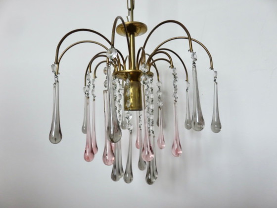 Image 1 of Lustre à Pampilles "Goutte d'Eau" en Verre de Murano, Italy