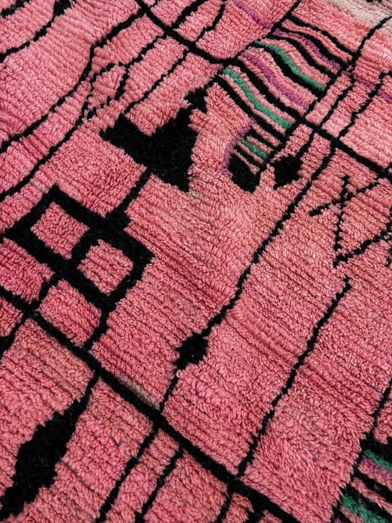 Image 1 of Tapis marocain rose fait main 160x270 cm, tapis doux et moelleux, décoration bohème