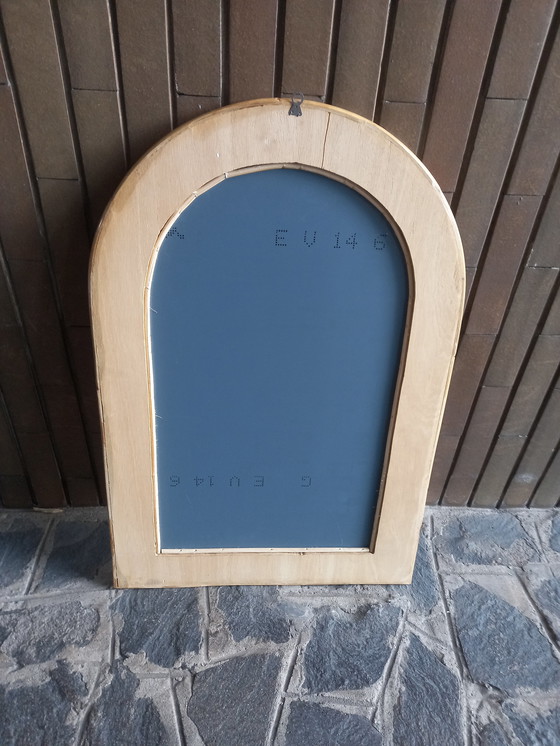 Image 1 of Miroir avec cadre en bois et bambou par Dal Vera, 1980