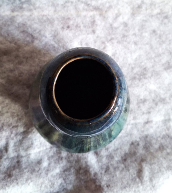 Image 1 of Schimmernde Vase von Alphonse Cythère (1861–1941), 26 cm, signiert, Art-Deco-Periode, 1920