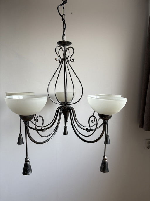 Plafond lamp met 5 kelken 
