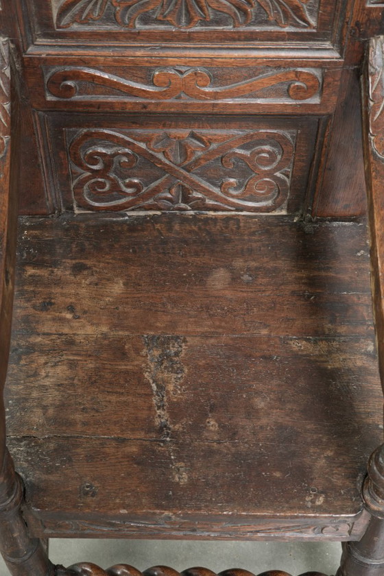 Image 1 of Silla Wainscott inglesa única del siglo XVIII con magníficas tallas de madera y una apariencia hermosa.