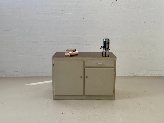 Vintage Sideboard – Industrial Design, Grey & Brown – Wood (photo 2 of 12)