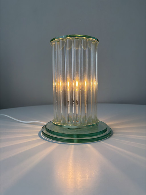 Glass cylinder tube lamp contemporary Dutch design 1980 
