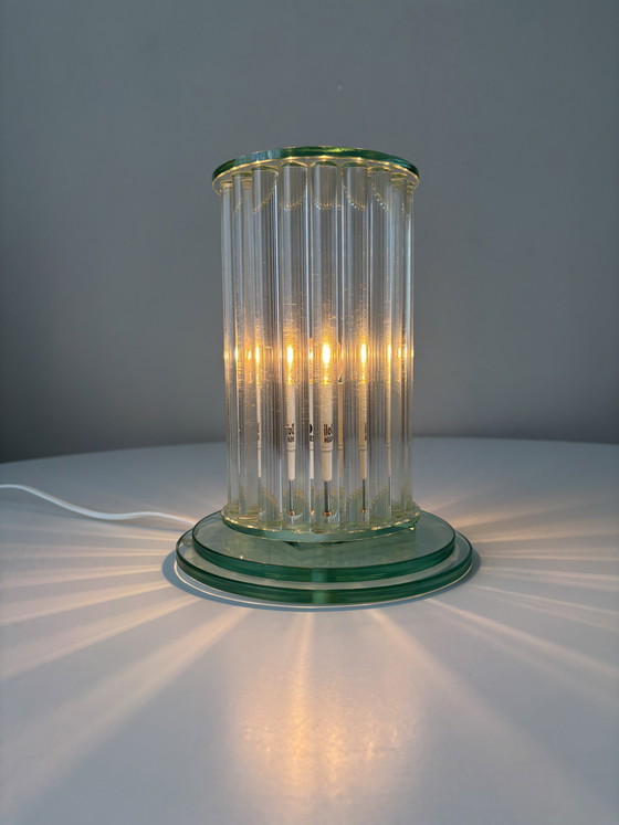 Image 1 of Glass cylinder tube lamp contemporary Dutch design 1980 