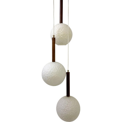 Lampe suspendue vintage en opaline, Italie 1960