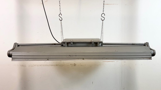 Image 1 of Lampadario industriale grigio a sospensione di Polam Gdansk, anni '70