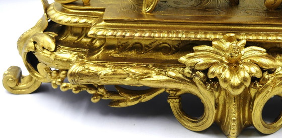 Image 1 of Orologio da mantello a pendolo francese vintage antico 1850-1900 Medaille de Bronze