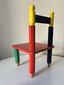 Chaise haute crayon Pierre Sala style Memphis