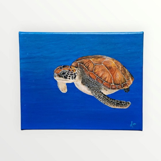 Image 1 of Handmade acrylic painting sea turtle