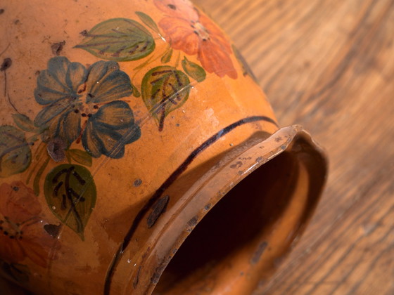 Pair of Vintage Glazed Ceramic Jugs, Central Europe, circa 1950 #1, Crockery, Orange (photo 11 of 13)