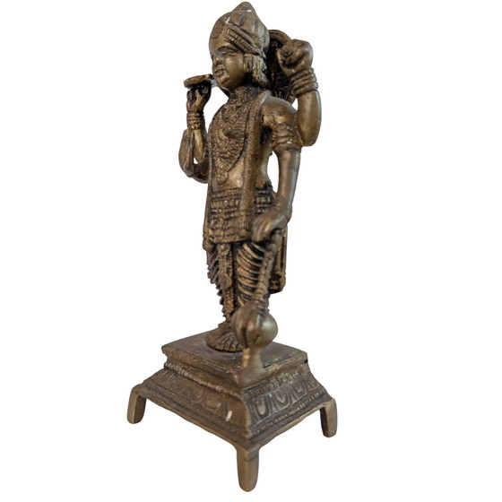 Estatua antigua de bronce de Vishnu del sur de la India, 20 cm – Esculturas, Bronze (photo 8 of 10)