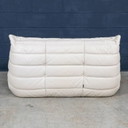 White Leather Deep Foam Lounge Seating Comfy Modern Design Free FedEx Shipping