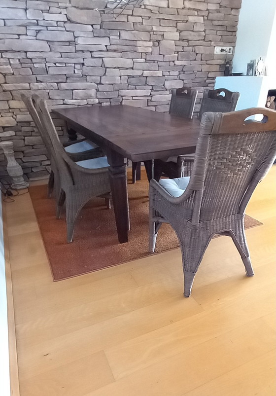 Image 1 of Rotan eethoek 7-delig