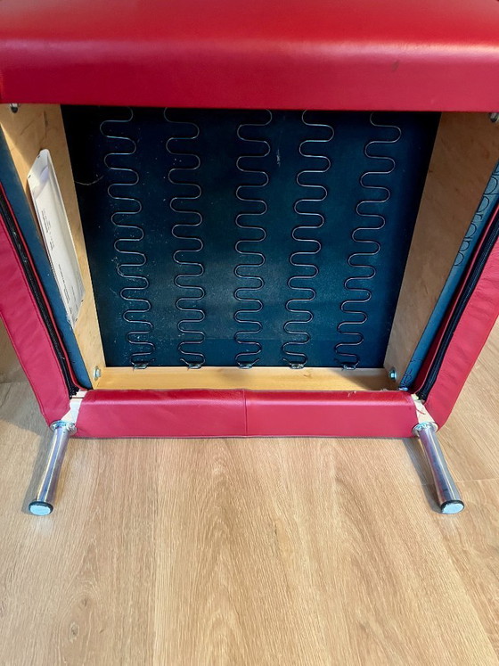 Image 1 of Gelderland Lucca 6772 – 2 fauteuils en cuir + 2 poufs – Cuir rouge