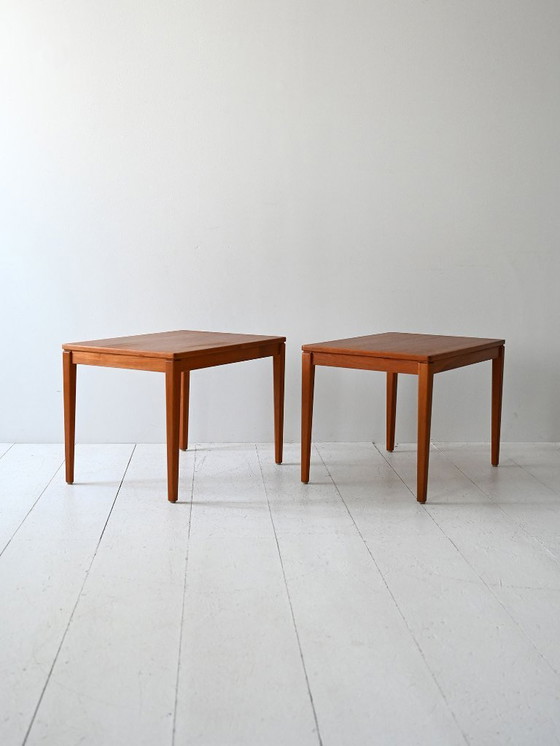 Image 1 of Coppia di tavolini scandinavi vintage in teak