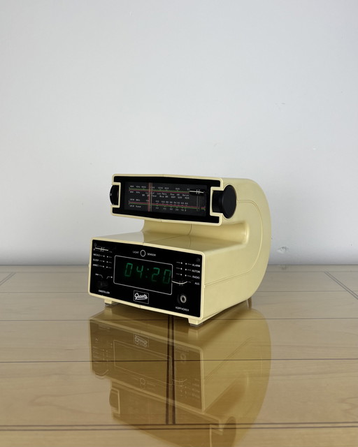 Graetz Form 100A Radio Clock, 1970s, Space Age, Vintage Alarm Clock, Digital Clock, Mid Century Design, Germany, 70s, 1976–1978