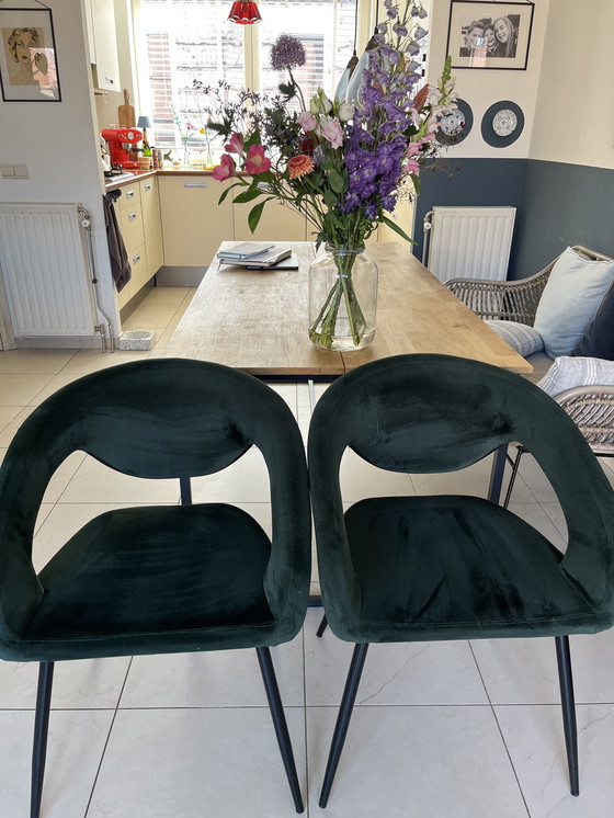 Image 1 of 2 Kick grüne Samtstühle