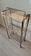 Beautiful vintage Mid-Century modern record rack with wheels