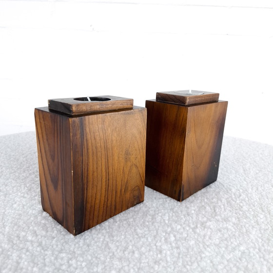 Image 1 of 2 candelieri in legno art déco vintage anni '20/'30