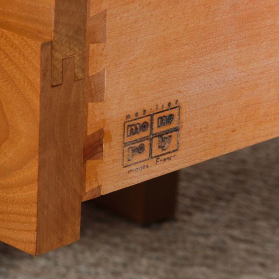 Image 1 of Coppia di comodini in olmo massello prodotti da Monopoly, 1980