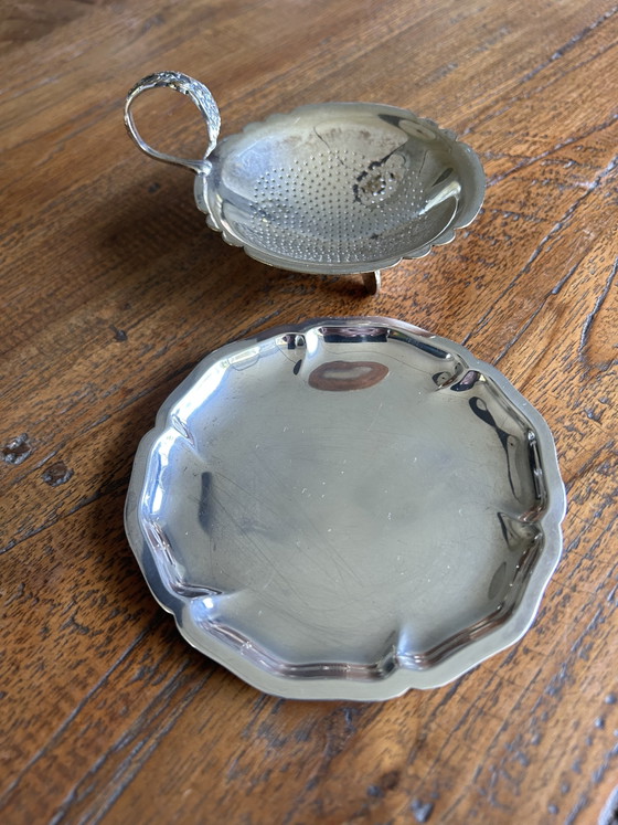 Image 1 of Silver-plated Vintage Tea Set. (17-Piece)