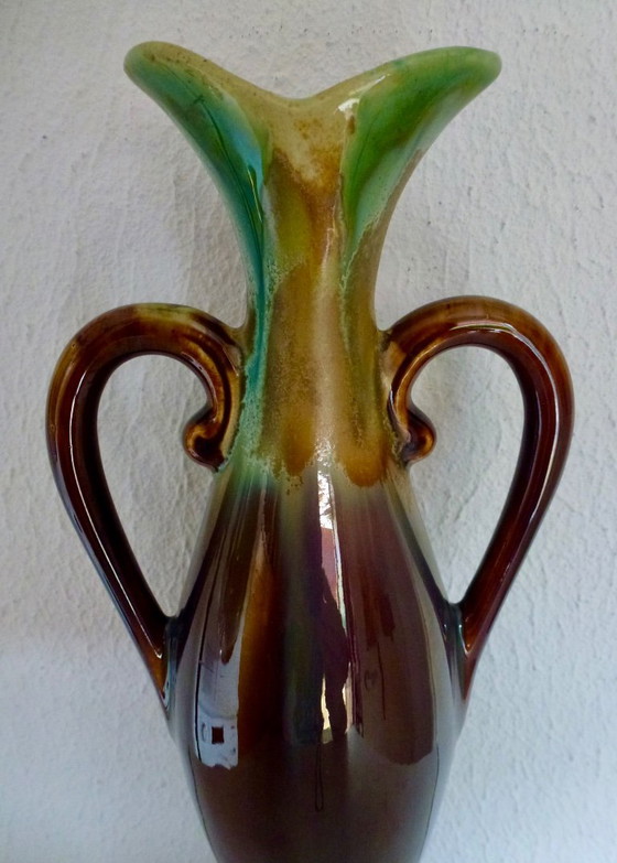 Set de Jarrones Antiguos Art Deco Thulin con Esmalte Goteado (1923-1935). – Ceramic (photo 4 of 9)