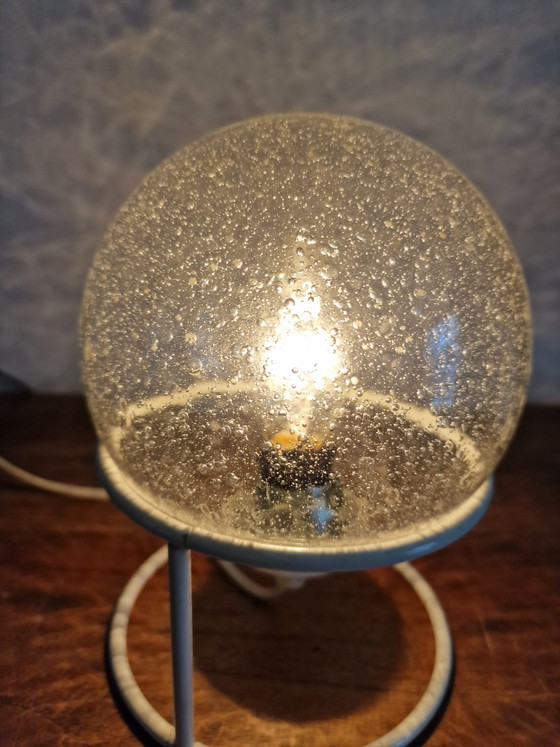 Space Age table lamp glass sphere spiral – Metal (photo 5 of 6)