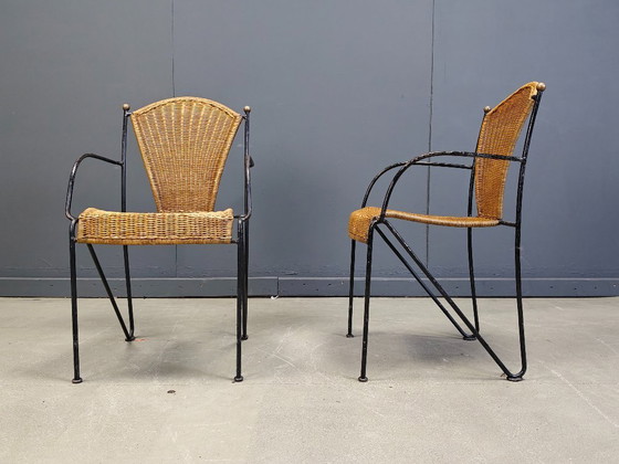 Image 1 of Korbstühle von Frederick Weinberg, 1960er Jahre, 8er-Set