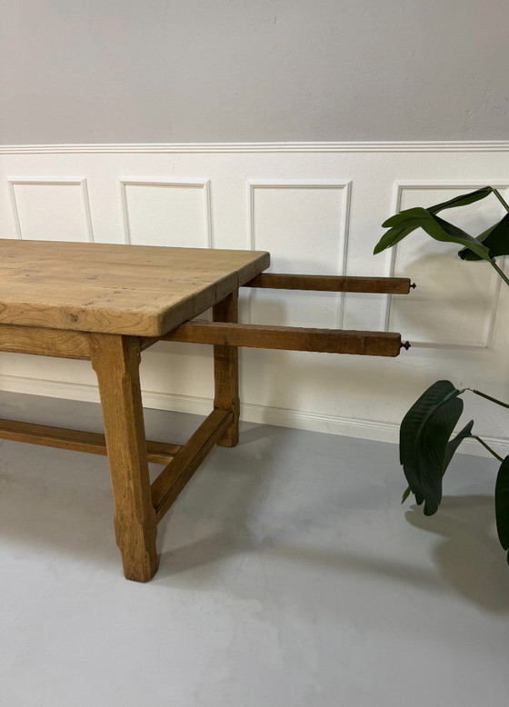 Image 1 of Table de ferme, table de domestique, table de taverne, table ancienne, bois d'orme