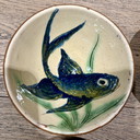 Set aus 6 handgefertigten Keramikschalen mit Fischdekor (Puigdemont?) – 1970er/80er Jahre