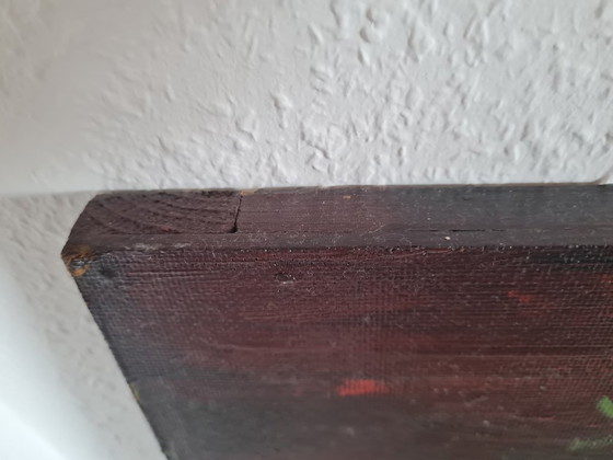 Image 1 of Still life bouquet of flowers, painting by Christin Beck on a heavy wooden panel