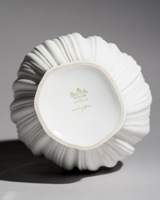 Image 1 of Rosenthal Vase Duo Martin Freyer Bisque Porcelain Plissée Iconic Design 2. Wahl 