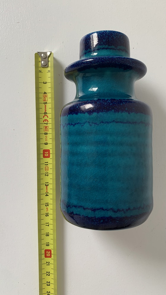 Image 1 of Jarrón esmaltado azul turquesa puntiagudo de Jaap Ravelli.