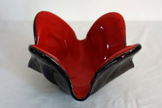 Image 1 of Jarrón vacío de bolsillo con forma de pañuelo de cerámica de los años 50/60 en Francia.