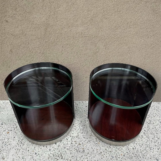 Pair of bedside tables by Gianni Moscatelli, 1970, formanova, Wood, Brown (photo 3 of 6)