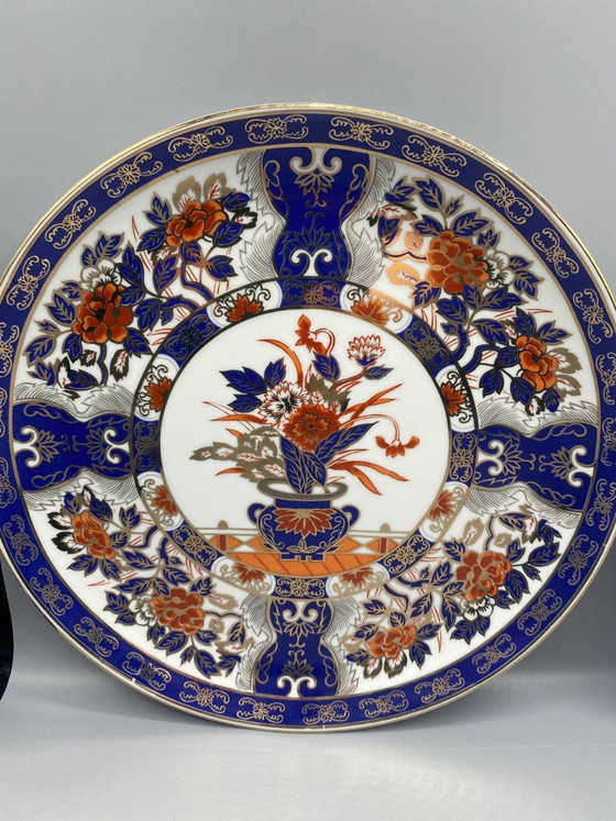 Pair of Japanese Porcelain Plates - Imari Decor in Cobalt Blue, Red, and Gold - Arita, Early 20th Century (photo 4 of 6)