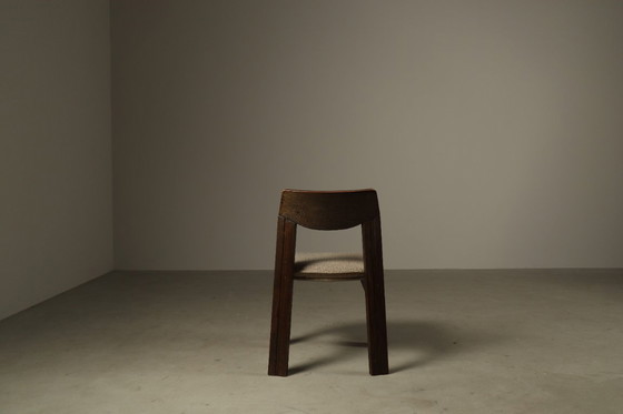 Image 1 of Brutalist Oak Dining Chairs, Netherlands, 1970s – Set of 6