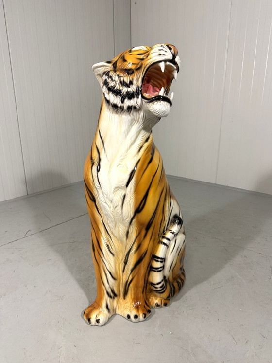 Image 1 of Grande tigre in ceramica, Italia, anni '70
