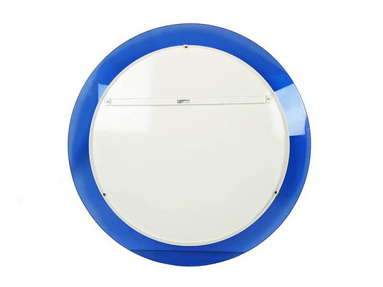 Image 1 of Chromed metal and blue glass mirror by Veca, 1960s