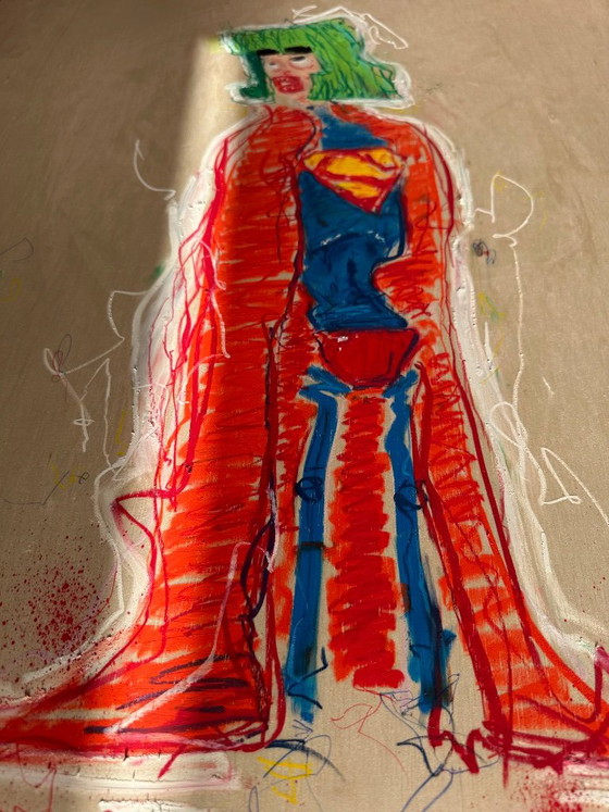 Exclusive Painting – Jacques Sparrow - Amsterdam - Superman – Paintings & Drawings, Wood (photo 4 of 8)