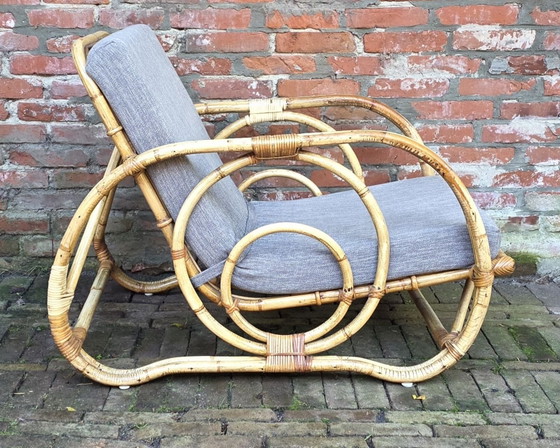 Twee vintage, design fauteuils van bamboe en rotan (photo 7 of 15)