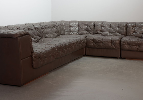 Image 1 of De Sede DS11 Patched Leather Modular Sofa, 6 Elements