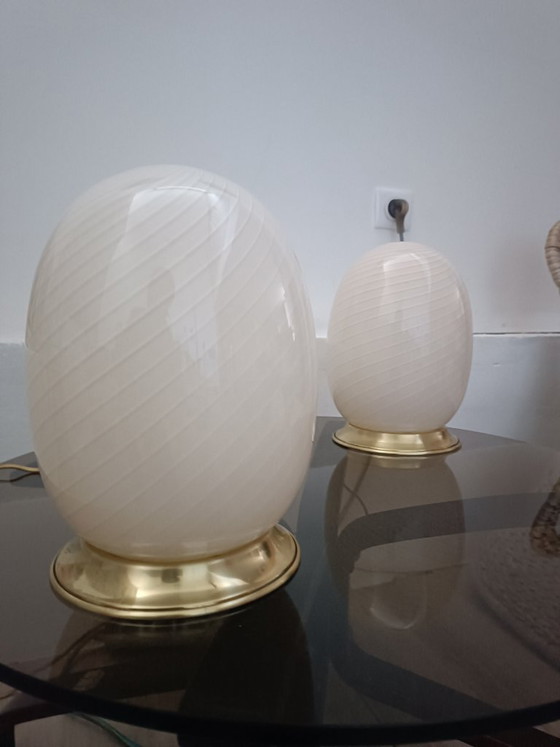 Coppia di lampade in vetro di Murano anni '70 – Lampade da tavolo, Murano Glass (photo 3 of 6)