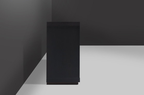 Image 1 of Brutalist Mid-century Belgian Black Oak Sideboard, Belgium 1970s